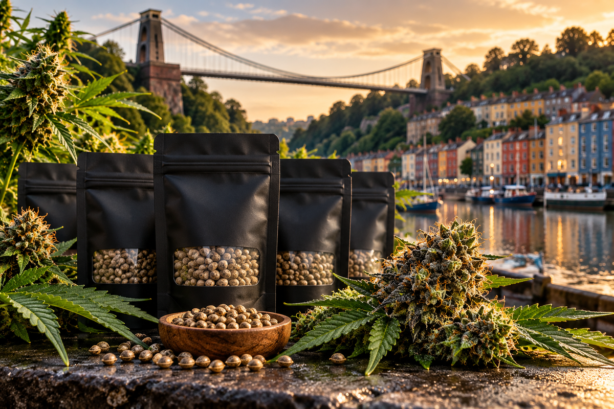 High Grade Seeds Stardawg collection with Bristol skyline